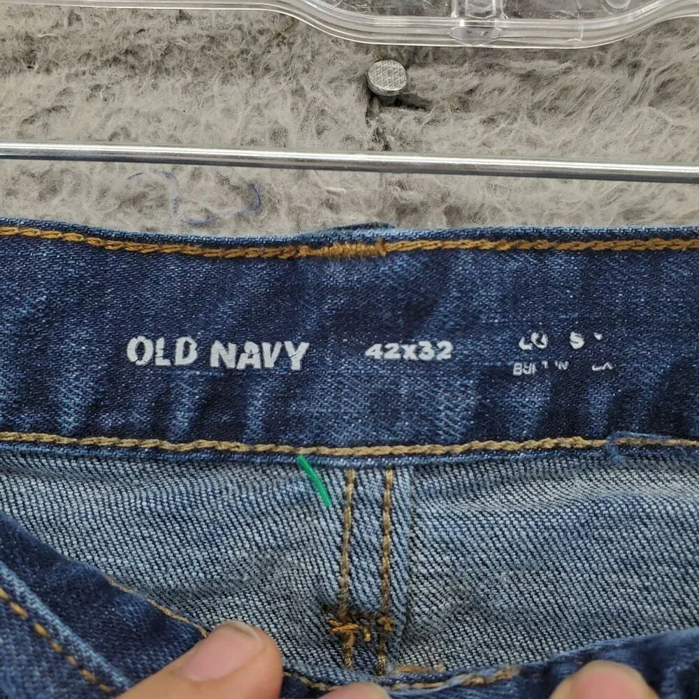 Old Navy Jeans Mens 42x32 Blue Classic Stretch Straight Fit Denim Style - Picture 2 of 11